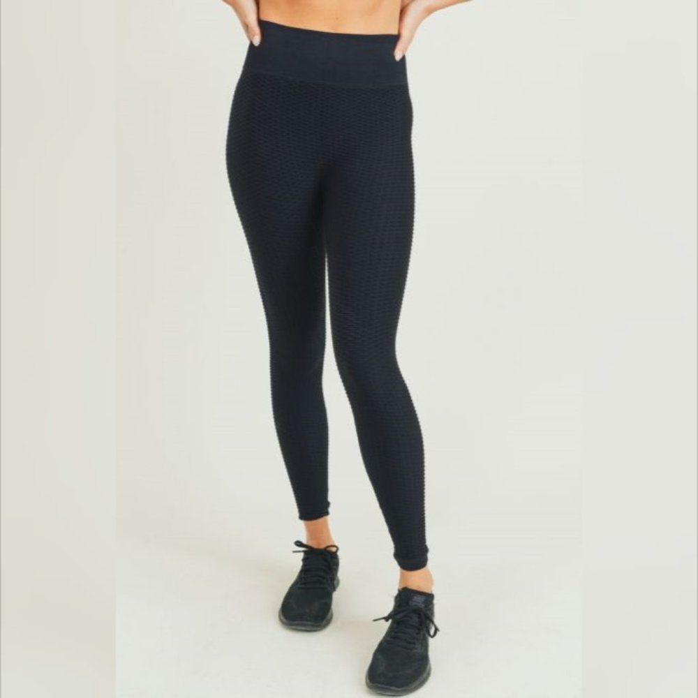 Jacquard & Ribbed Seamless Highwaist Leggings